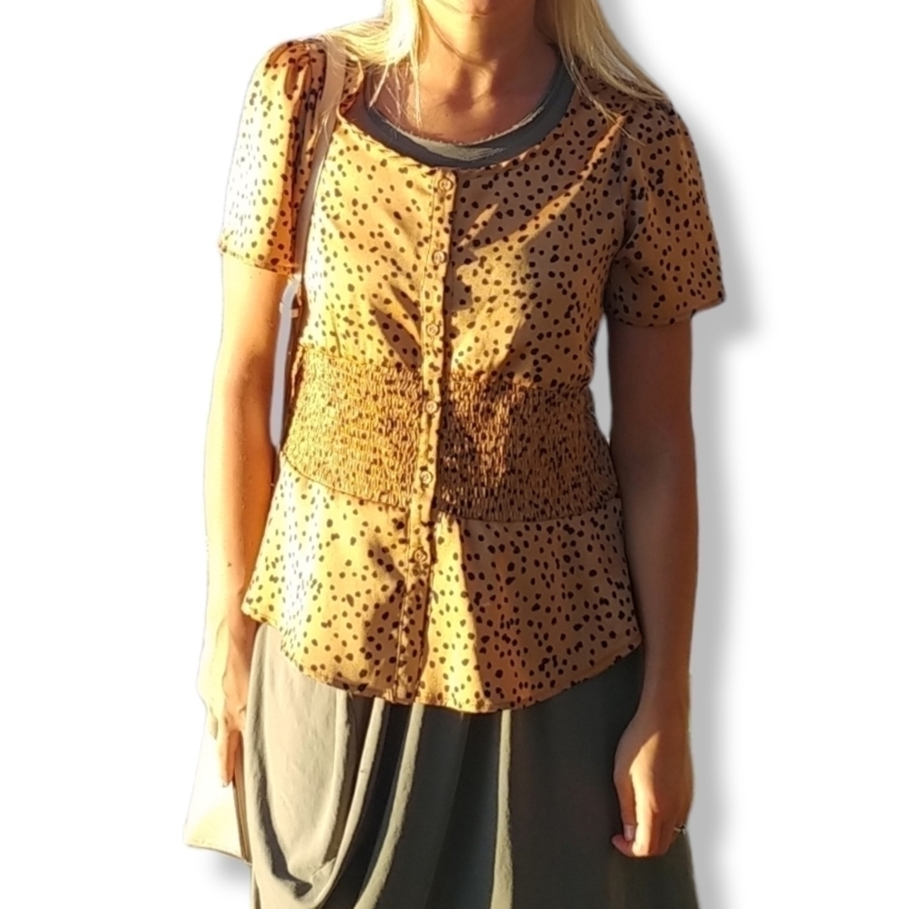 Code X Mode cheetah print satin blend top size Small - Picture 3 of 5